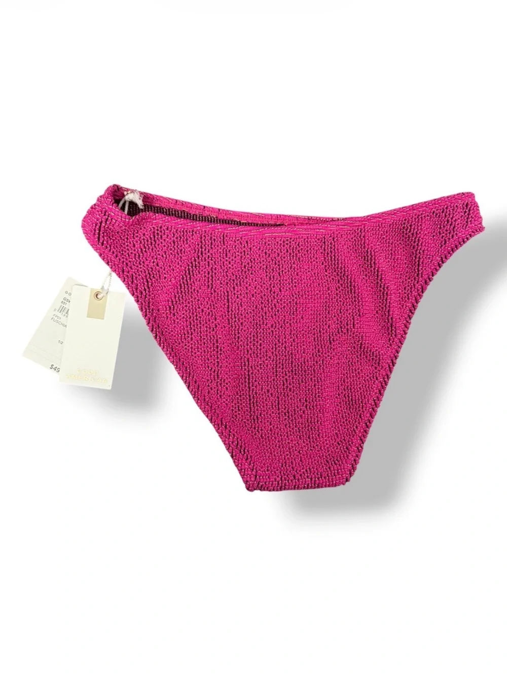 Good American Always Fits Bikini Bottom Fuchsia Pink